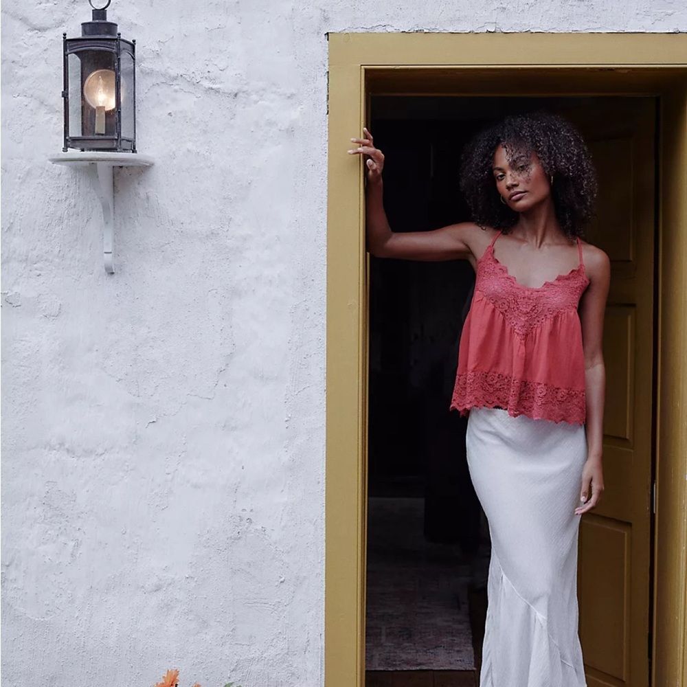 Free People NWT Sweet On You Bias Half Slip in Clean Ivory Size Medium